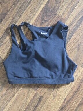 YoungLA Black High-Neck Racerback Sports Bra